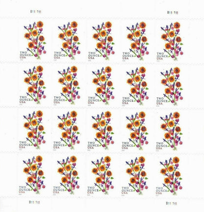 Sunflower Bouquet Two Ounce Forever First Class Postage Stamps image 0