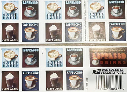 USPS Espresso Drinks coffee Forever Postage Stamps image 0