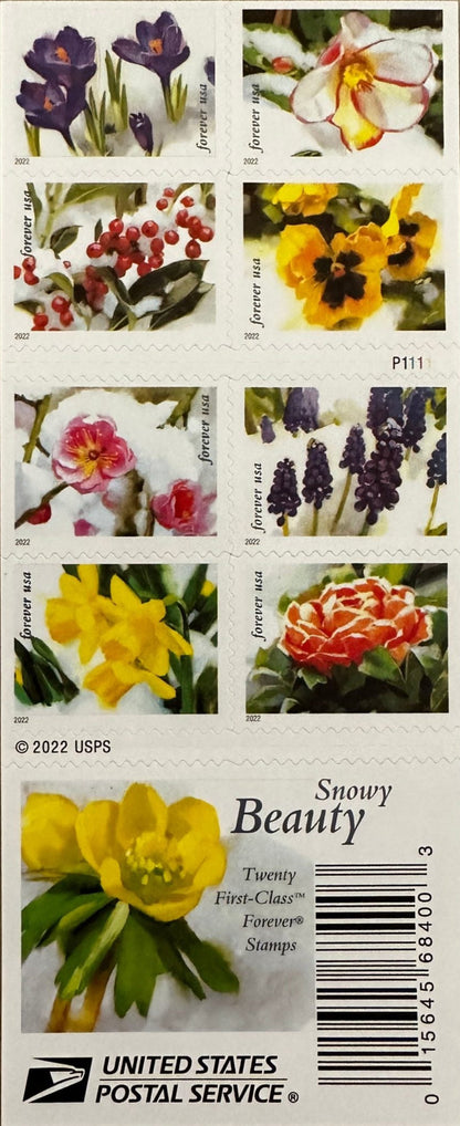 USPS Snowy Beauty Bloom Forever First Class Postage Stamps image 1