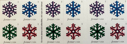 USPS Geometric Snowflakes Forever First Class Postage Stamps image 2